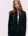 Two-Way Zip Stand-Collar Jacket