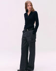 Washed Cargo Wide-Leg Pants