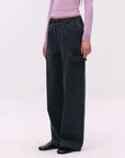 Washed Cargo Wide-Leg Pants