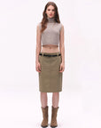 Washed Utility Midi Skirt