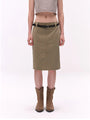 Washed Utility Midi Skirt